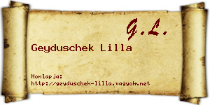 Geyduschek Lilla névjegykártya